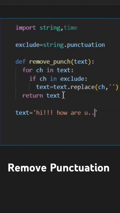 Python : Remove punctuation from string - YouTube