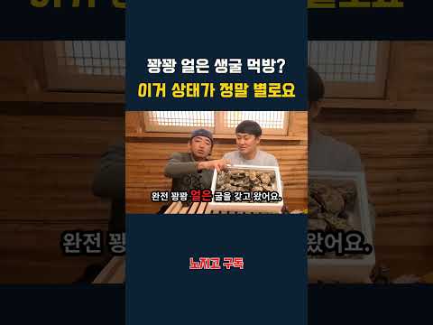 꽝꽝 얼은 생굴 먹방? 이거 상태가 정말 별로요 thumbnail