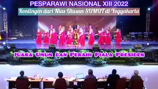 Pantas juara Umum Kontingen dari NIAS mewakili SUMUT di PESPARAWI NASIONAL XIII 2022 di Yogyakarta