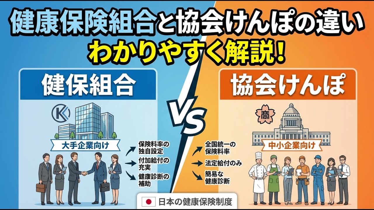健康保険組合と協会けんぽの違いを解説