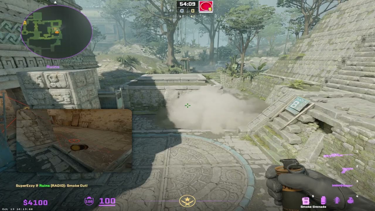 CS2: Ancient B site default smokes!