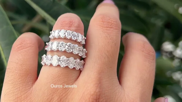 Oval Cut  Lab Grown Diamond  Wedding  Band  @ourosjewels