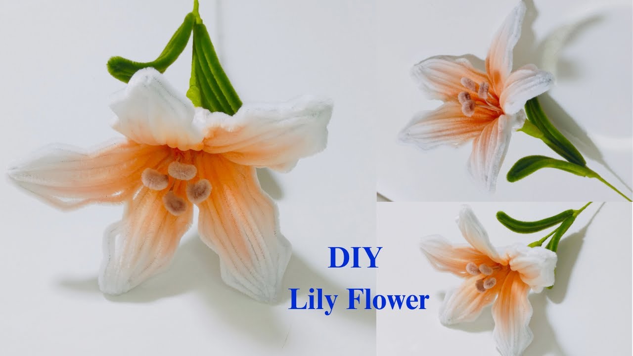 DIY Lily Flower | how to make Lily flower with Pipe Cleaners | easy way for beautiful Lily flower 💛