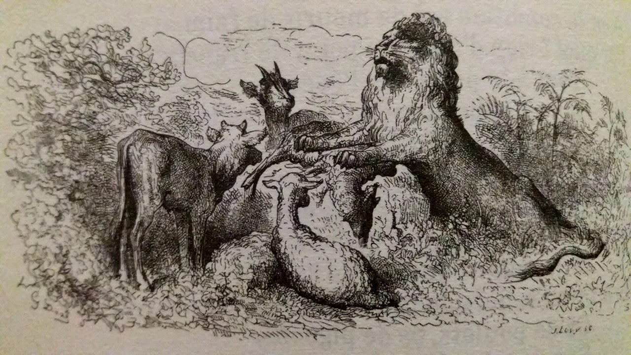Fables de La Fontaine - La génisse, la chèvre, et la brebis, en société