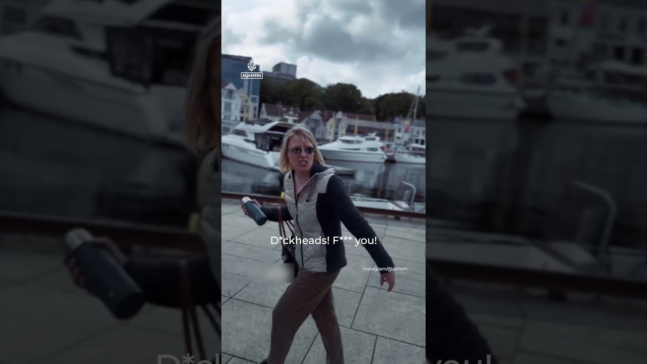 Man Tries To Snatch Palestinian Flag During Protest AJ Shorts