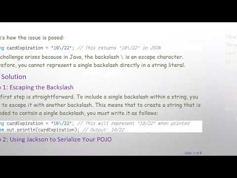 How to Create JSON with a Single Backslash Using the Jackson Library in Java