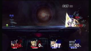 Massive Hybrid D.I.
Was playing some With Anyone Team Brawl. In this match, I was Fox. I got stuck inside of Links Final Smash, and at a very high percentage. As a last resort, I figured I would try to DI into the ground to insta-tech the finishing blow. This is what resulted in my directional influence.
I still managed to tech the stage, but I didnt predict I would DI through the stage. Massive Hybrid D.I.