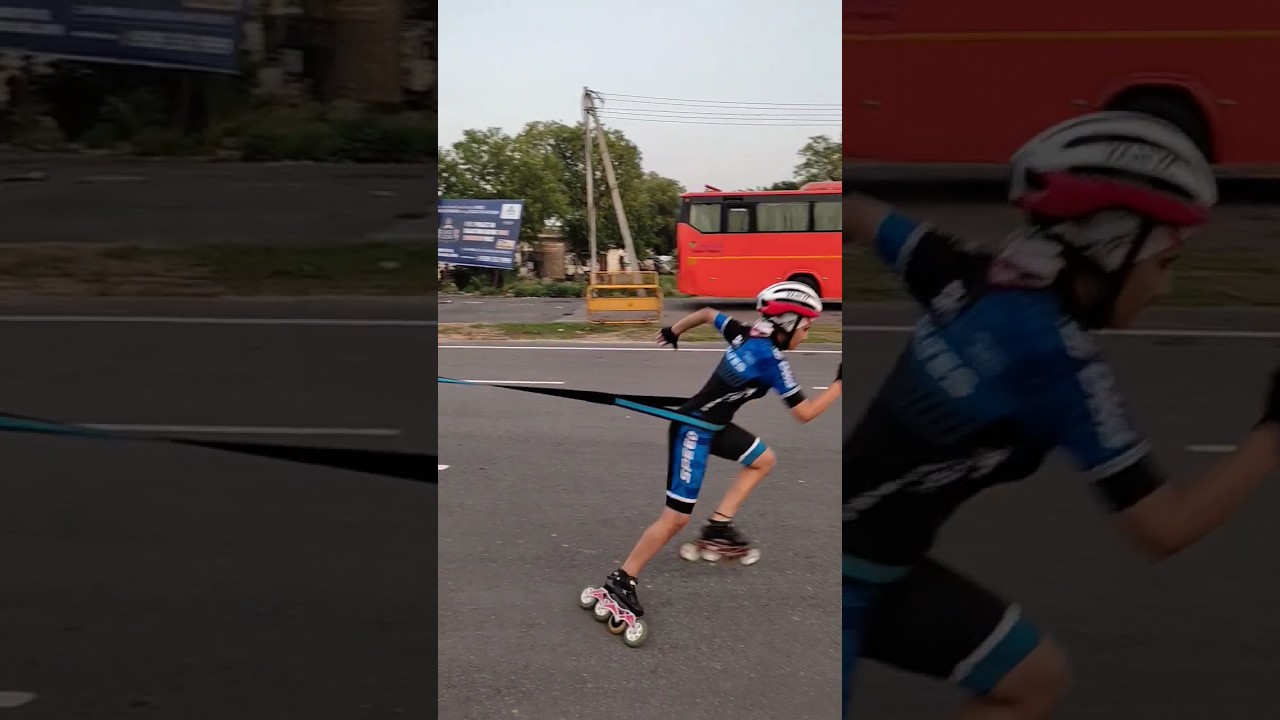 resistance belt training on skates 