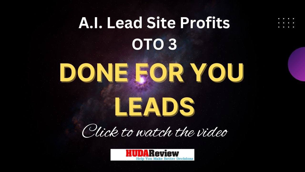 AI Lead Site Profits OTO 3 - Done For You Leads