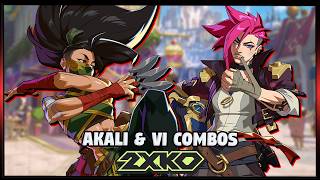 Akali &amp; Vi High Damage Combo Routes 🔥|  2XKO