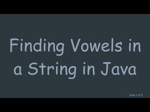 Finding Vowels in a String in Java