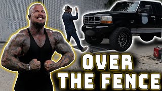 STAX LEVELS A METAL FENCE WITH HIS TRUCK! | Maniac Workout!