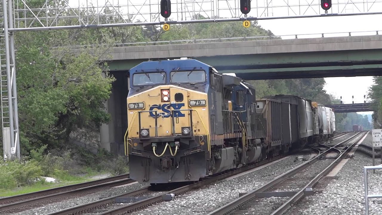 CSX Q249 With Ex-C&O EMD SD50-2 - YouTube