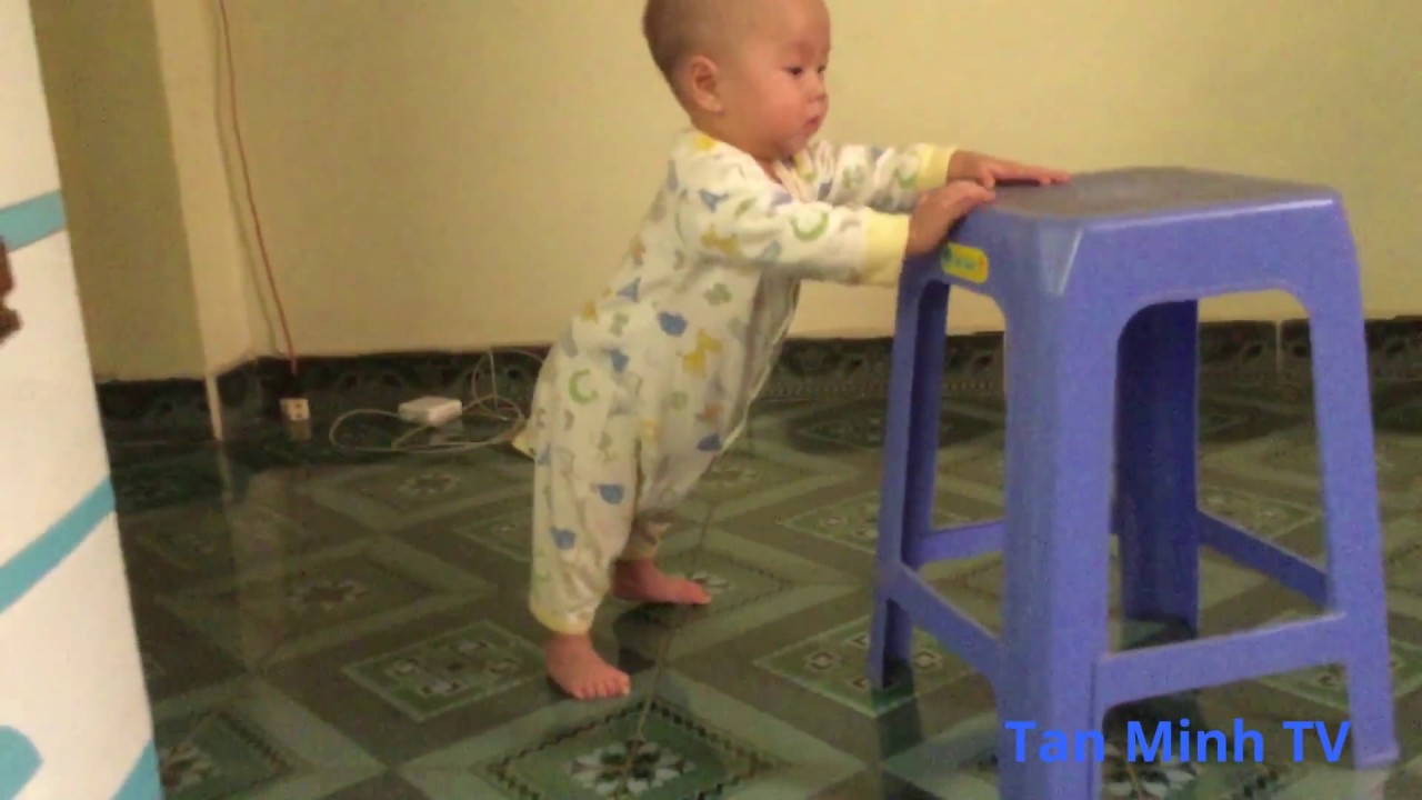Learn walking and running with chairs for baby 1 years HD YouTube