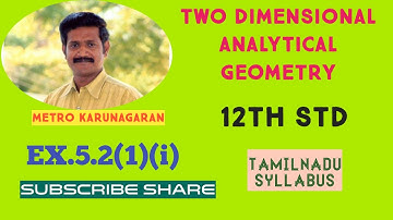 12th Std Maths Ex.5.2(1)(i) Find the Equation of the parabola focus(4,0) and directrix x= -4