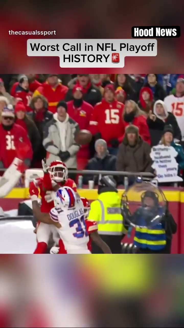 Worst call in NFL Playoff HISTORY ? #hoodnews #buffalobills #chiefs #referee #trending #viralvideo