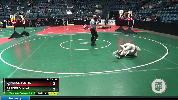 Cameron Plotts vs Braden Dunlap 2021 JH State 114 ...