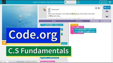 Code.org Express Course Lesson 13.2 Snowflakes with Anna and Elsa | Tutorial with Answers