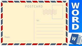 Postcard in Word - Design Sample 1 - Microsoft Word Tutorial