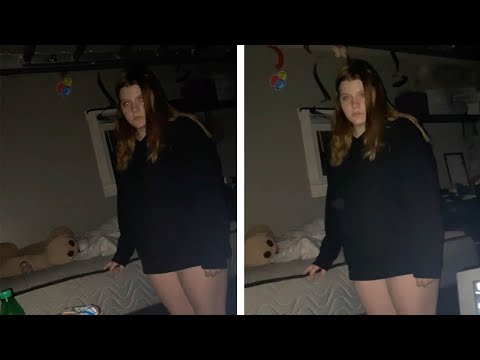 Girl Scares Sister By Staring At Her While Sleepwalking