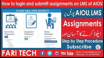 How to upload assignments at LMS of AIOU