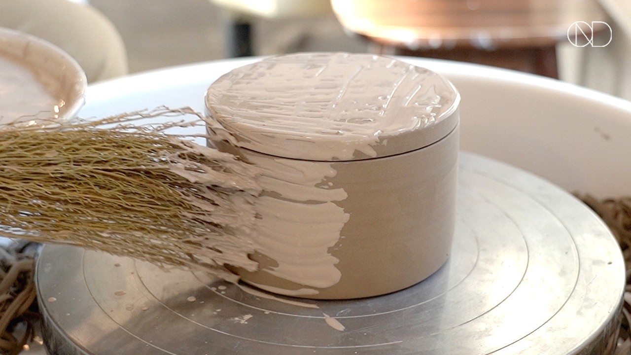 귀얄 기법으로 장식한 도자기 합 만들기 :  Making a ceramic covered box [ONDO STUDIO]