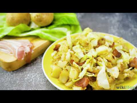 Como cozinhar repolho e as batatas