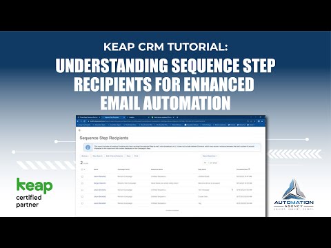 Keap CRM Tutorial: Understanding Sequence Step ...