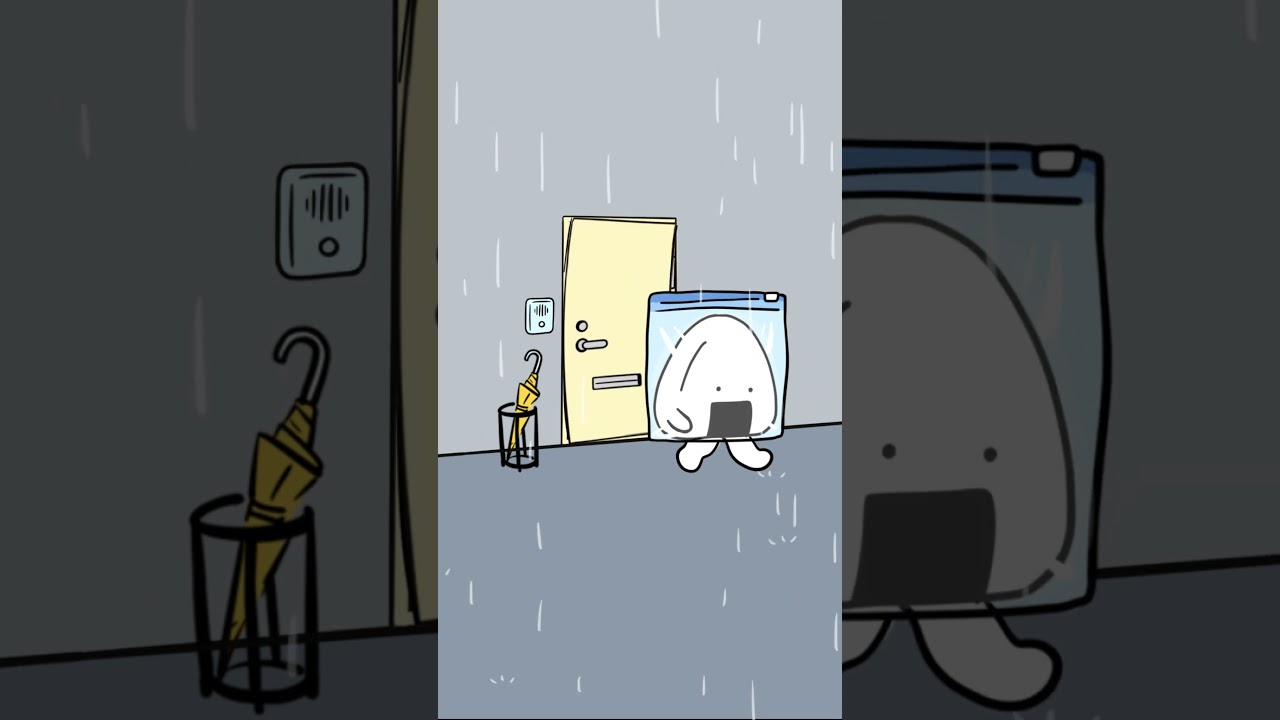 雨の日のおでかけ　#animation #shortanime #onigiri #comedy