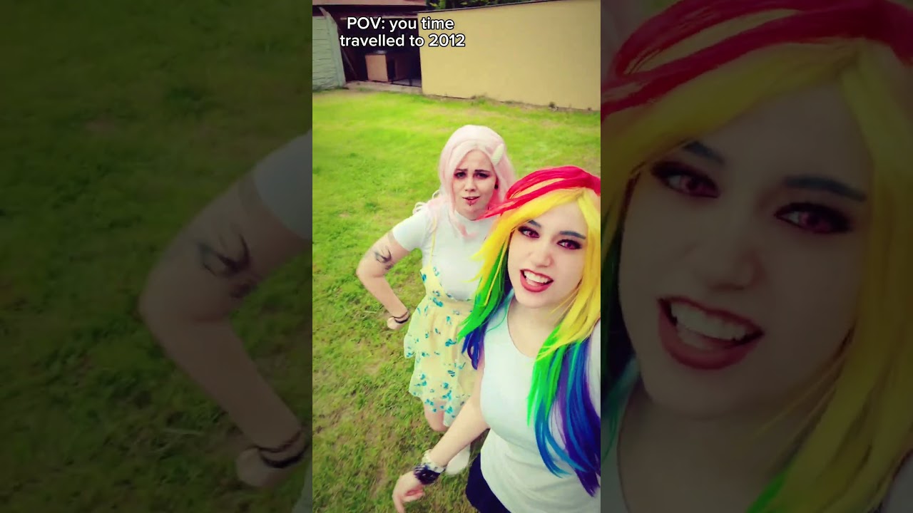 Time travel to 2012 with us | Rainbow Dash & Fluttershy #cosplay #shorts #mylittlepony #nostalgia