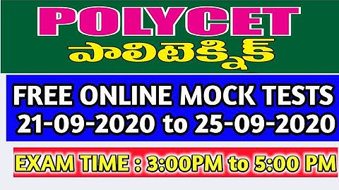 POLYCET FREE ONLINE MOCK TESTS