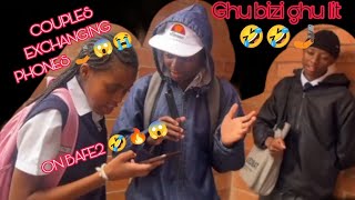 Couples exchanging phones 🤳🏿😱😭📱(episode 2)