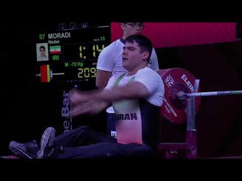 Nader Moradi | Gold & WR | Men's Up to 72kg | Mexico City 2017 World Para Powerlifting Championships