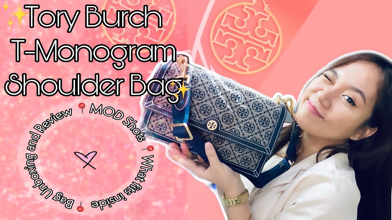 TORY BURCH T MONOGRAM JACQUARD SHOULDER BAG, MOD Shots