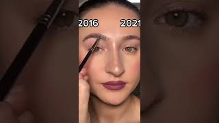 2016 vs 2021 eyebrows💢💗🌠✨💥💫🎉 #shorts#fyp#makeup#1k #eyebrows#tutorial#2016#2021#yt#video#trend