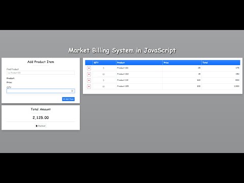 Market Billing System in JavaScript DEMO