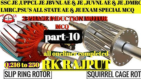 three phase induction motor mcq by rk rajput !SSC je uppcl je and I AE & JE exams!