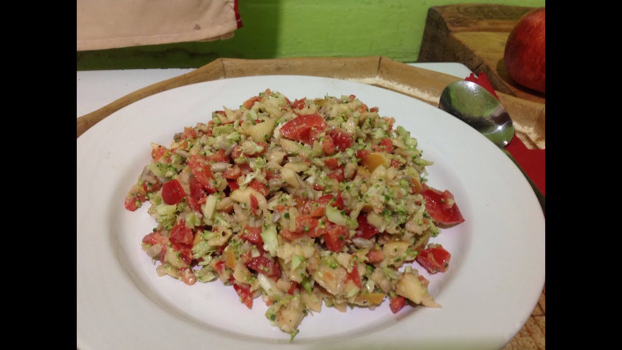 Broccoli Bell Pepper Salad Raw Food Salad YouTube