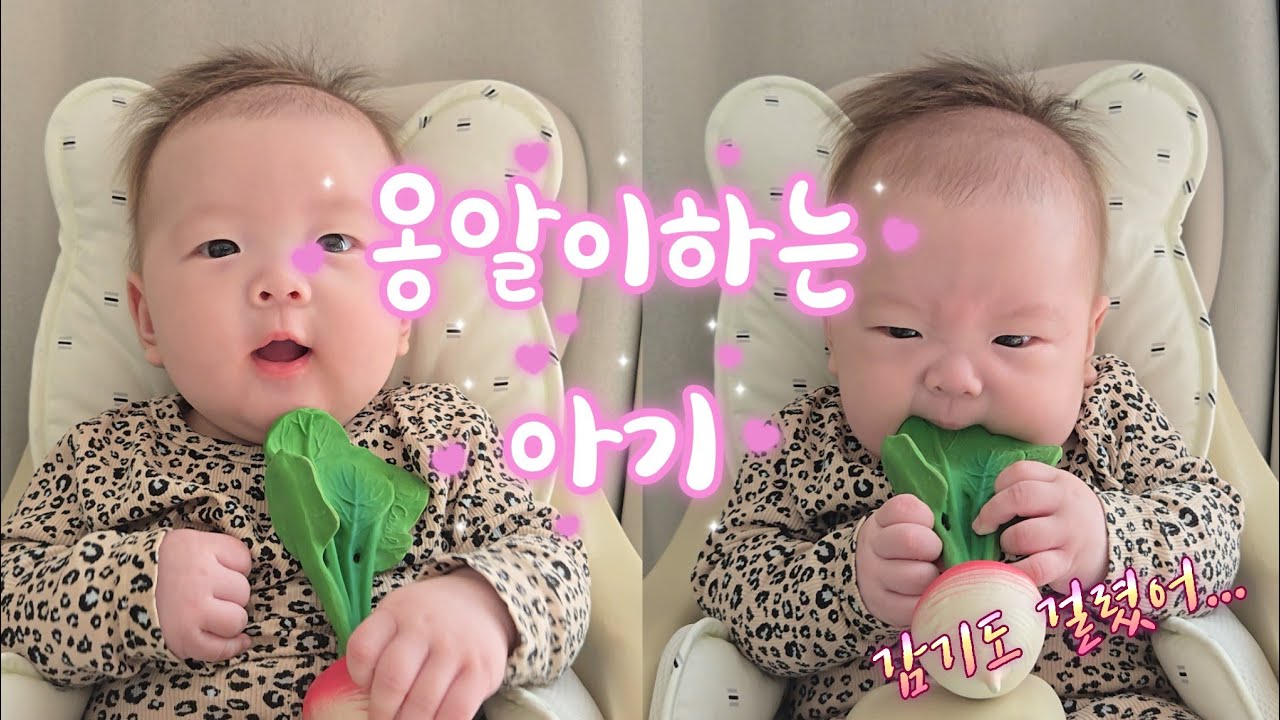 [Vlog] 옹알이 폭발 🩷 | 3.9개월아기 | 아기 컹컹 소리?! 엄마가 무서워서 눈물 날 뻔한 순간 