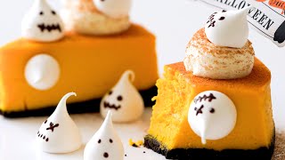 ASMR｜Рецепт тыквенного чизкейка на Хэллоуин｜Halloween Pumpkin Cheesecake Recipe