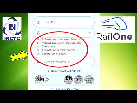 Fix RailOne App | At least one special character |  At least one lower case character | 8 character