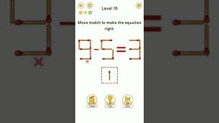 Brain Go 2 Level 16 Move match to make the equation Right. screenshot 2