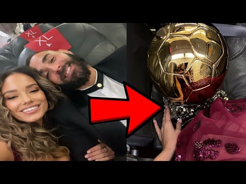 لحظة رجوع كريم بنزيما و صديقته الى مدريد بعد التتويج بالكرة الذهبية