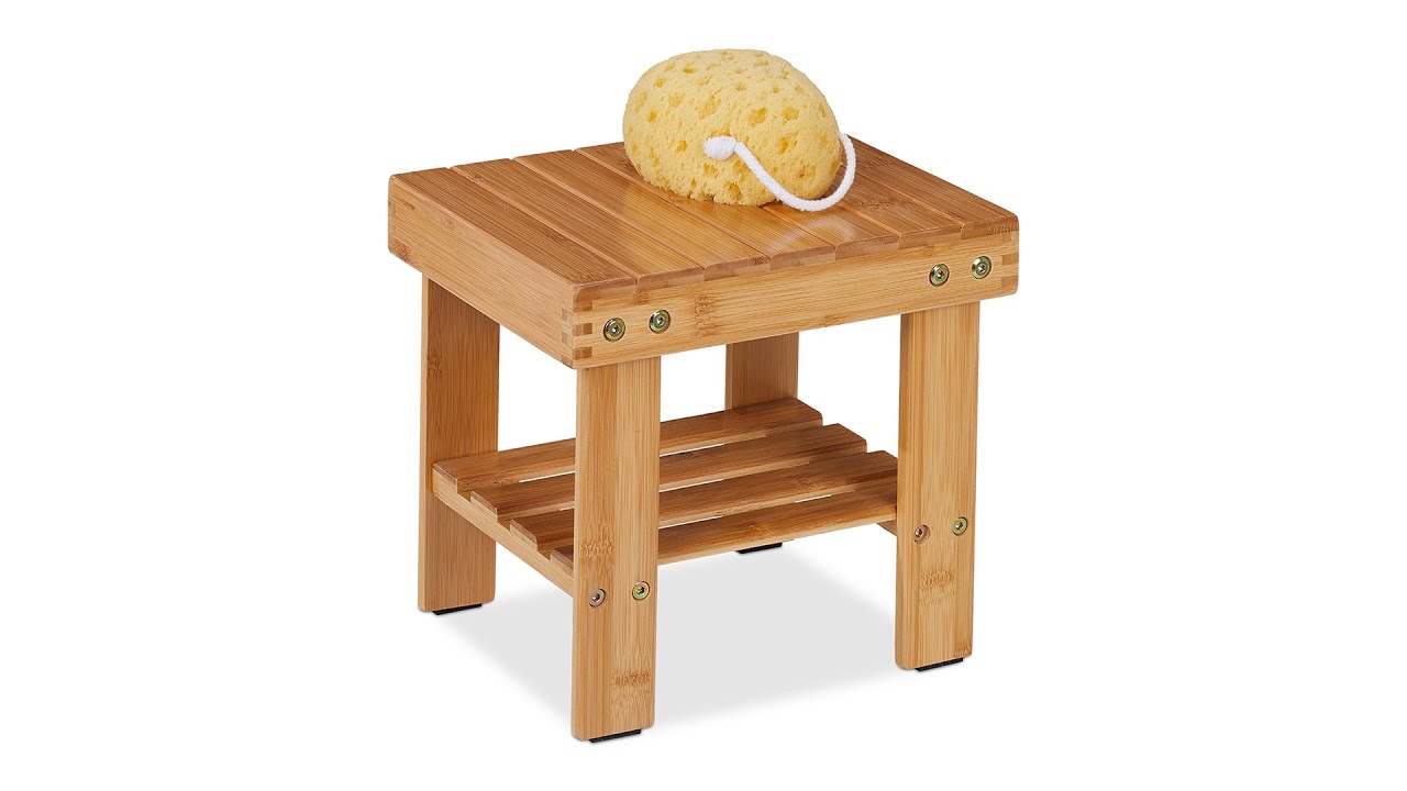 Relaxdays Sgabello Bagno in bambù Compatto, Struttura | WhichOne Relaxdays Sgabello Bagno in bambù Compatto, Struttura | WhichOne