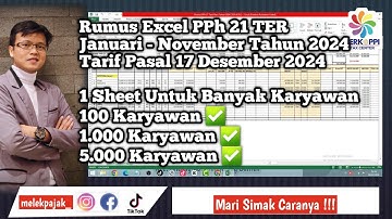 Cara Menggunakan Rumus Excel PPh 21 TER Tahun 2024 Untuk Banyak Karyawan