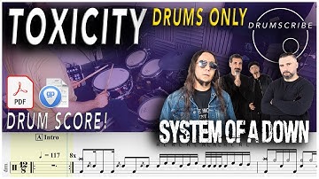 Toxicity (DRUMS ONLY) - System Of A Down | DRUM SCORE Sheet Music | #80 DRUMSCRIBE