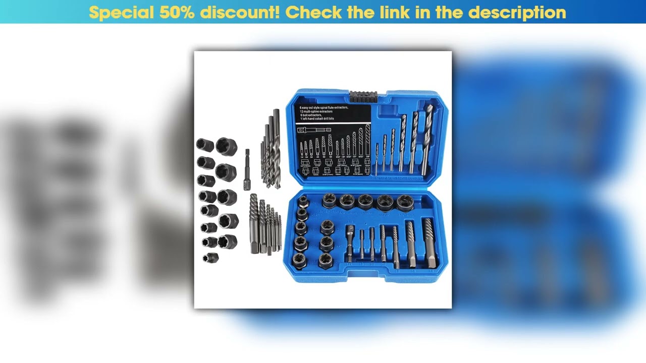 Today Only Damaged Screw Extractor Accessory Hand Tools Kit Bolt Nut Remover 26Pcs/Set Car Repair T