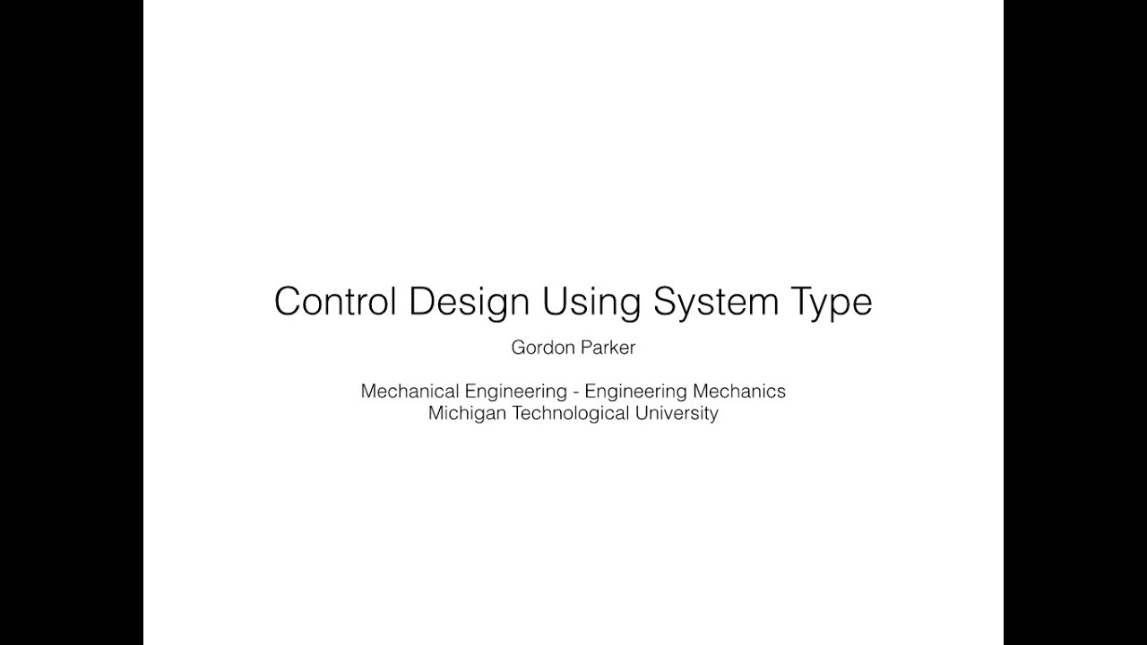 Control Design Using System Type YouTube