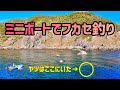 ミニボートからのフカセ釣りに挑戦!岩だらけの場所を攻めるとウキがスーと消えた