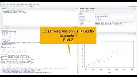 Linear Regression with Rstudio Example 1 Part 2
